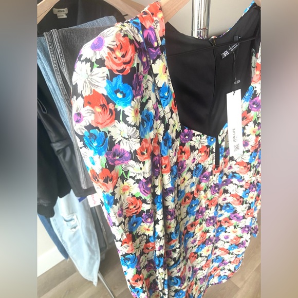 S 🔖 ZARA Floral Mini Dress - Picture 12 of 15